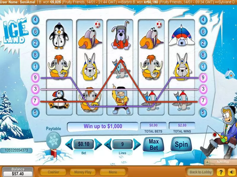 Main Screen Reels - Ice Land NeoGames Slots Game