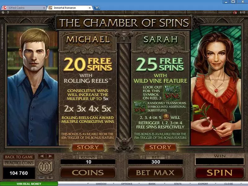 Bonus 1 - Immortal Romance Microgaming Slots Game