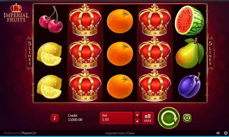 Main Screen Reels - Imperial Fruits Playson Slots Game