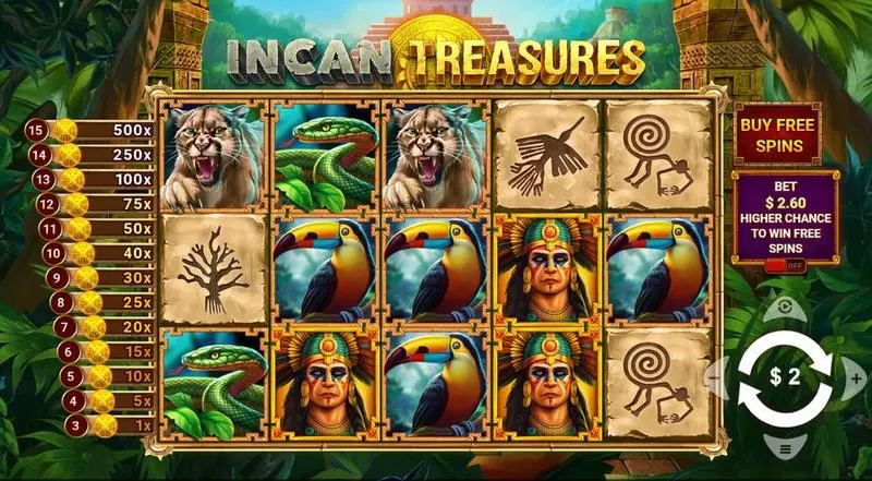 Main Screen Reels - Incan Treasures Wizard Games Slots Game