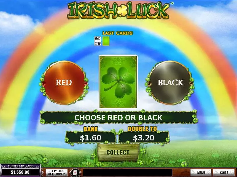 Gamble Screen - Irish Luck PlayTech Slots Game