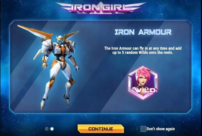 Info and Rules - Iron Girl Play'n GO Slots Game