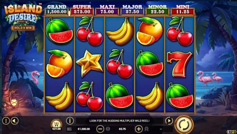 Main Screen Reels - Island Desire - Hold & Win BetSoft Slots Game