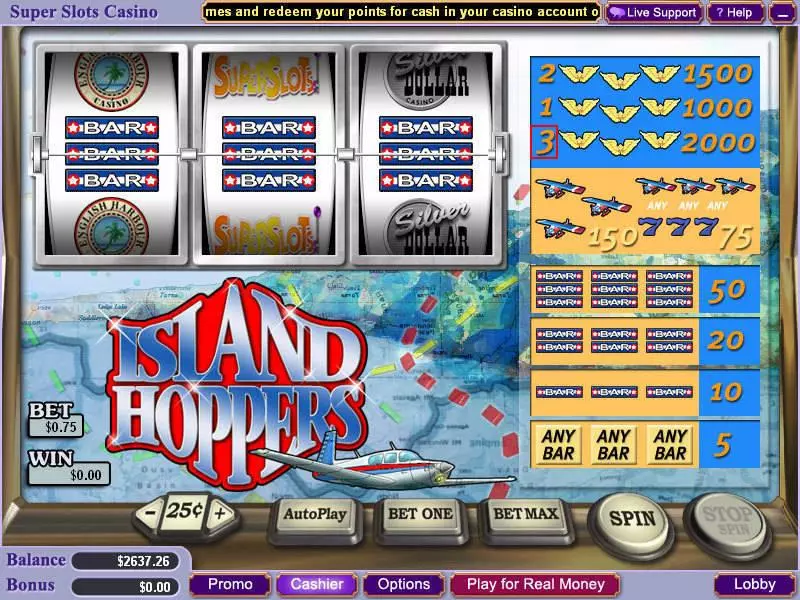 Main Screen Reels - Island Hoppers WGS Technology Slots Game