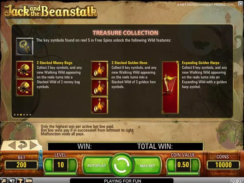 Bonus 1 - Jack and the Beanstalk NetEnt Slots Game