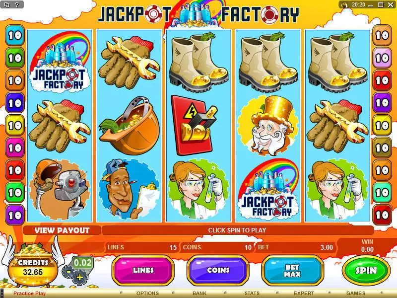 Main Screen Reels - Jackpot Factory Microgaming Slots Game