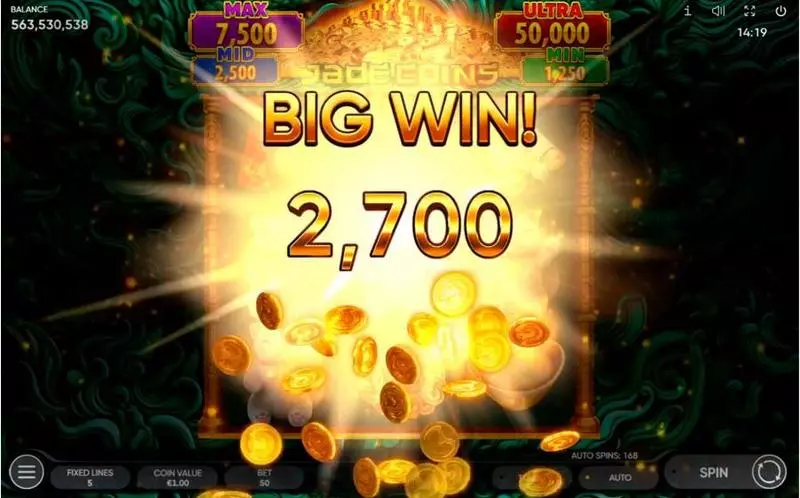Winning Screenshot - Jade Coins Endorphina Slots Game