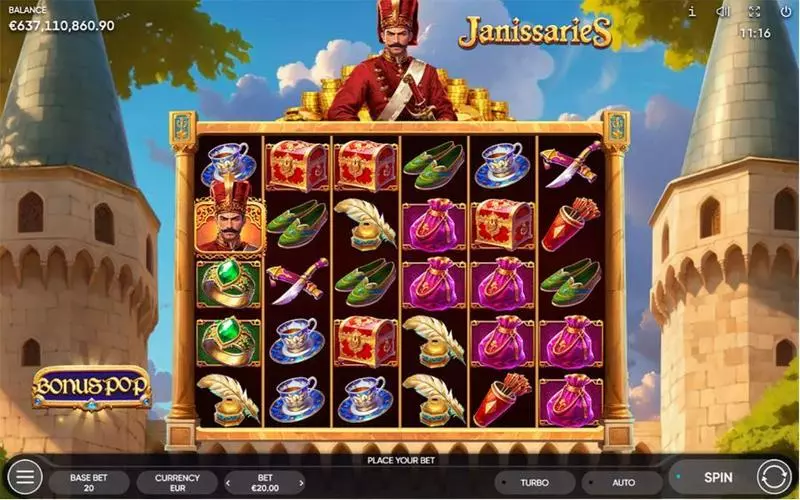 Main Screen Reels - Janissaries Endorphina Slots Game