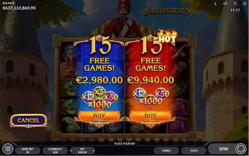 Info and Rules - Janissaries Endorphina Slots Game