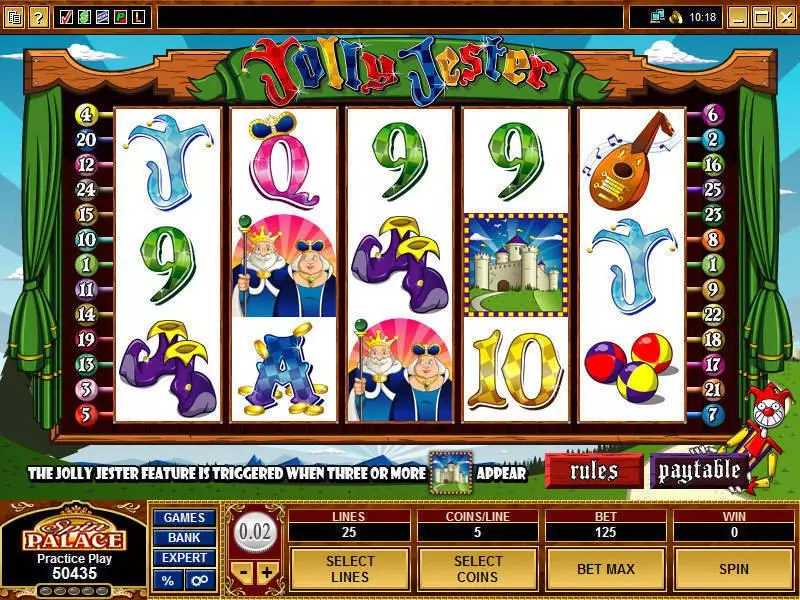 Main Screen Reels - Jolly Jester Microgaming Slots Game