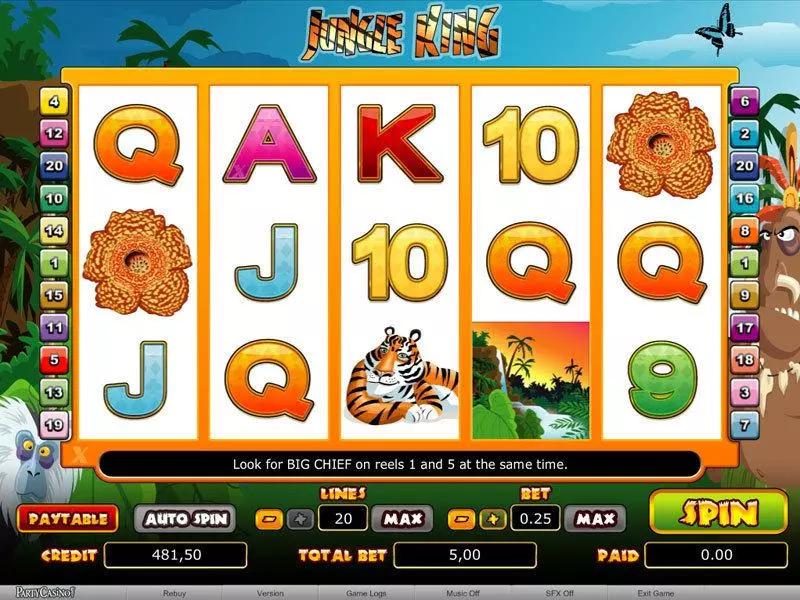 Main Screen Reels - Jungle King bwin.party Slots Game