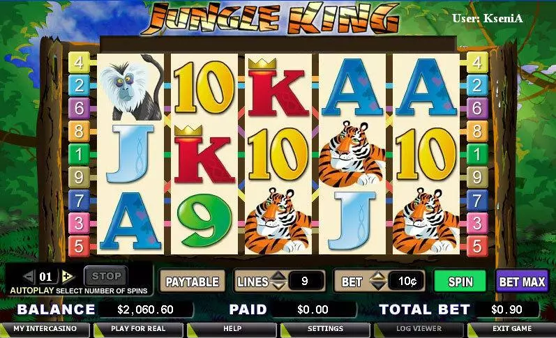 Main Screen Reels - Jungle King CryptoLogic Slots Game