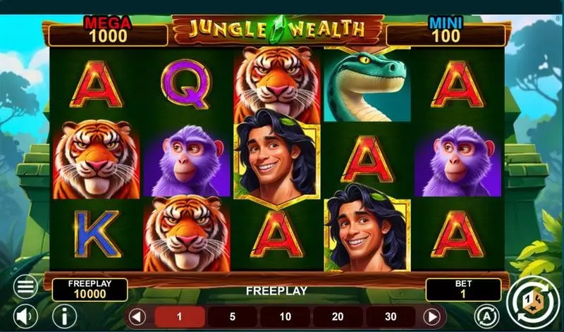 Main Screen Reels - Jungle Wealth Hold And Win 1Spin4Win Slots Game