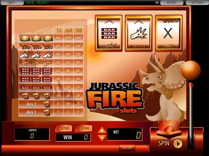 Main Screen Reels - Jurassic Fire DGS Slots Game