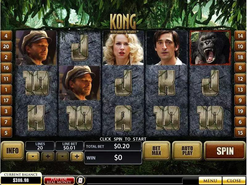 Main Screen Reels - King Kong PlayTech Slots Game