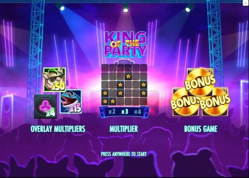 Info and Rules - King of the Party Thunderkick Slots Game