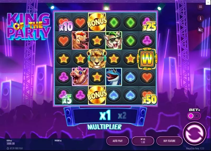 Main Screen Reels - King of the Party Thunderkick Slots Game