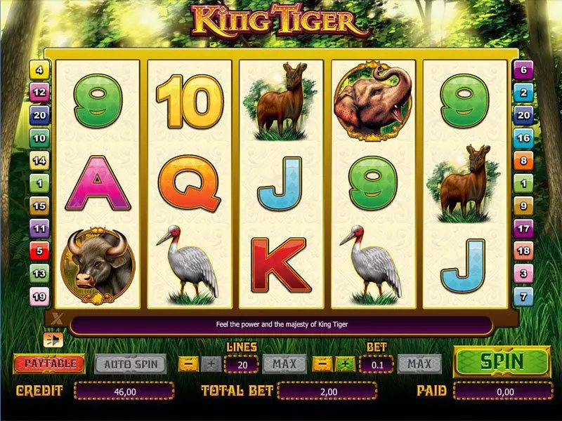 Main Screen Reels - King Tiger bwin.party Slots Game
