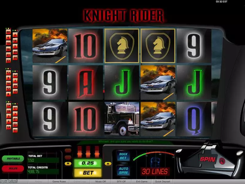 Main Screen Reels - Knight Rider bwin.party Slots Game