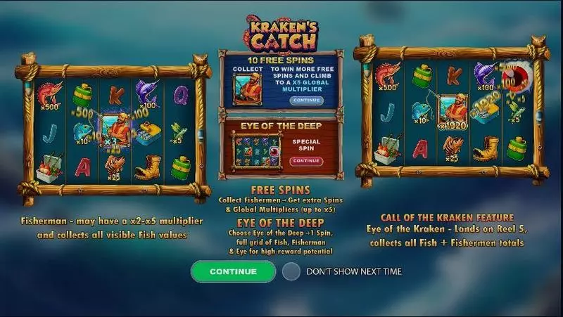 Info and Rules - Kraken’s Catch StakeLogic Slots Game