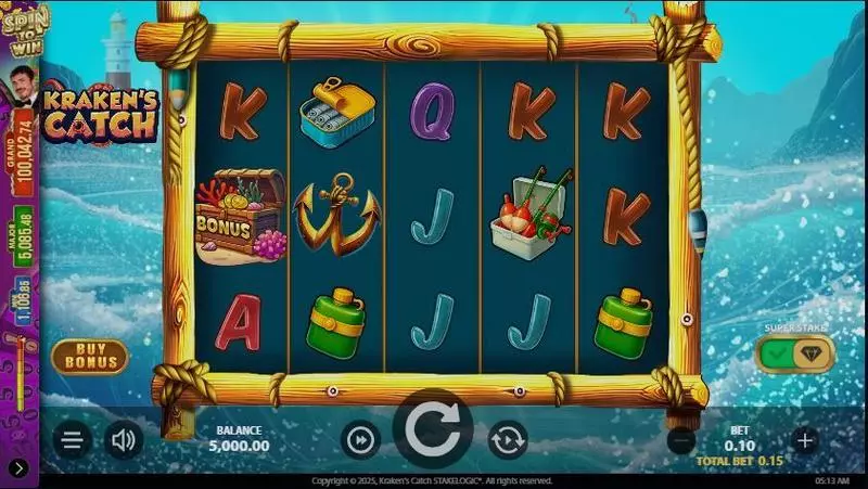 Main Screen Reels - Kraken’s Catch StakeLogic Slots Game