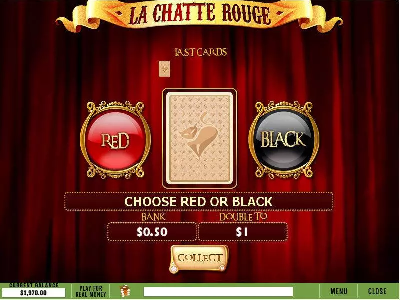 Gamble Screen - La Chatte Rouge PlayTech Slots Game