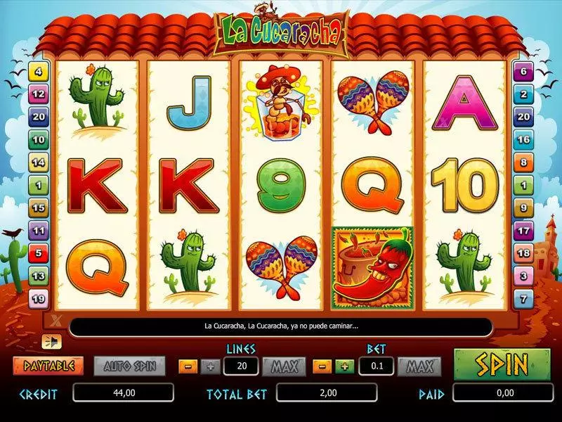 Main Screen Reels - La Cucaracha bwin.party Slots Game