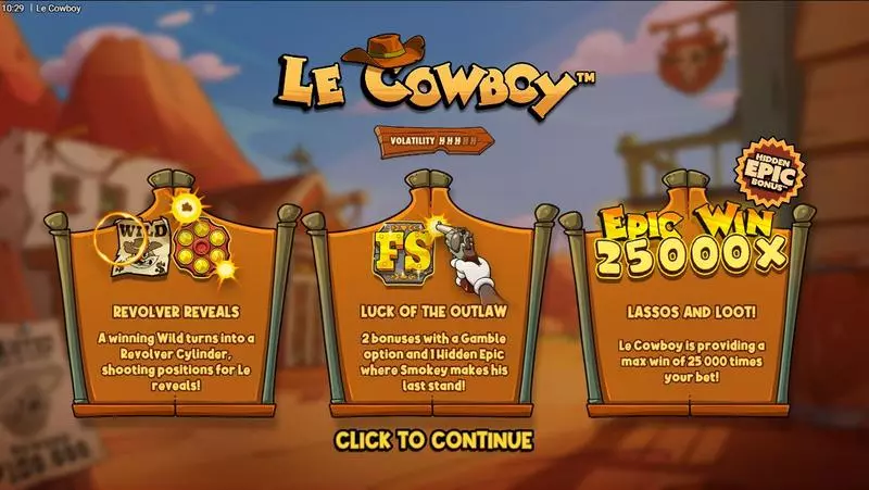 Info and Rules - Le Cowboy Hacksaw Gaming Slots Game