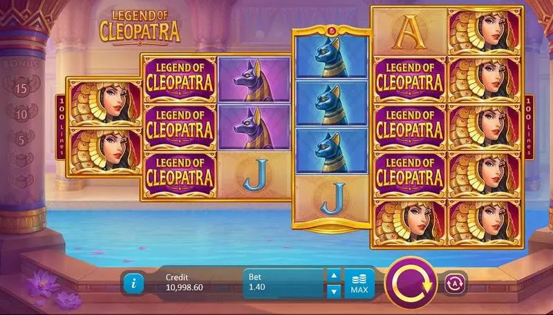 Main Screen Reels - Legend of Cleopatra Playson Slots Game