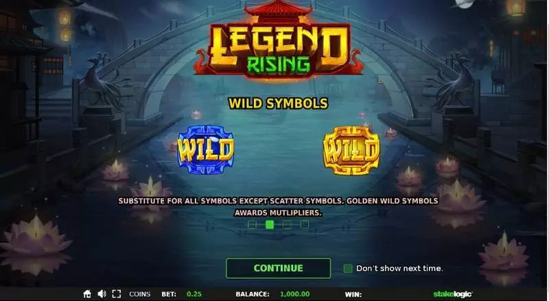 Info and Rules - Legend Rising StakeLogic Slots Game