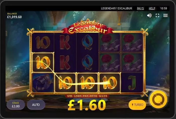 Winning Screenshot - Legendary Excalibur Red Tiger Gaming Slots Game