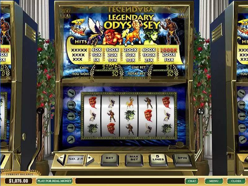 Main Screen Reels - Legendary Odyssey PlayTech Slots Game