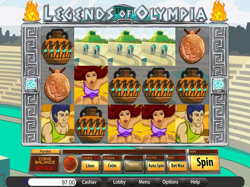 Main Screen Reels - Legends of Olympia Saucify Slots Game