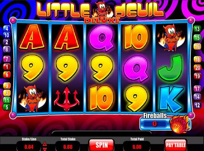 Main Screen Reels - Little Devil Deluxe Mazooma Slots Game