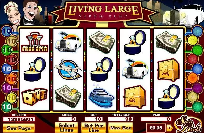 Main Screen Reels - Living Large Parlay Slots Game