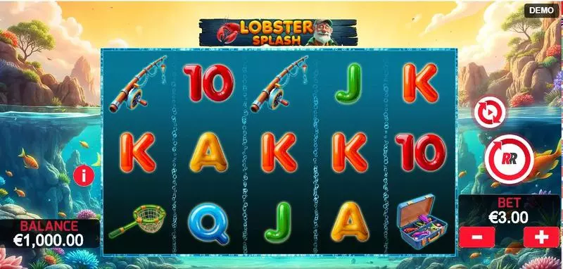 Main Screen Reels - Lobster Splash Red Rake Gaming Slots Game