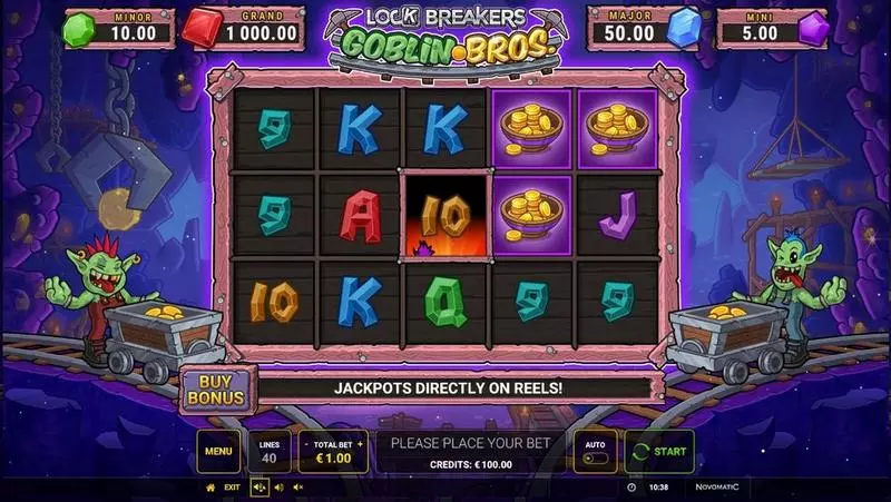 Main Screen Reels - Lock Breakers – Goblin Bros Greentube Slots Game
