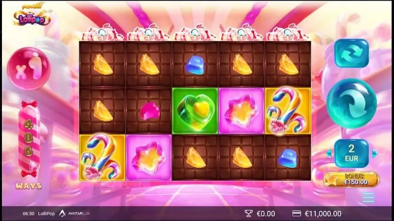 Main Screen Reels - Lollipop AvatarUX Slots Game