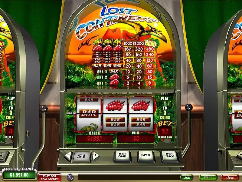 Main Screen Reels - Lost Continent PlayTech Slots Game