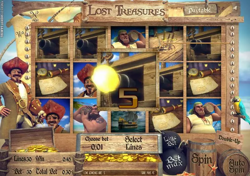 Main Screen Reels - Lost Treasures Sheriff Gaming Slots Game