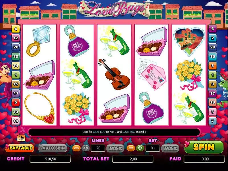 Main Screen Reels - Love Bugs bwin.party Slots Game