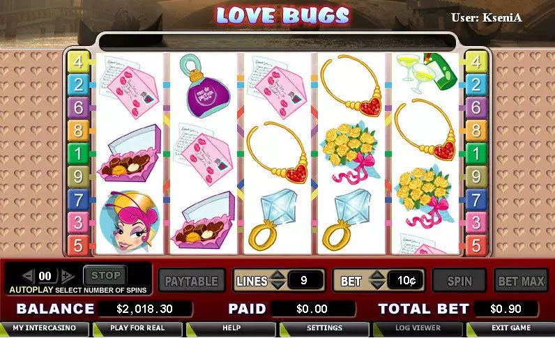 Main Screen Reels - Love Bugs CryptoLogic Slots Game