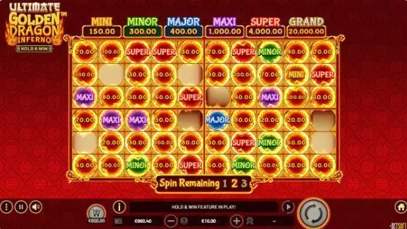 Main Screen Reels - ltimate Golden Dragon Inferno BetSoft Slots Game