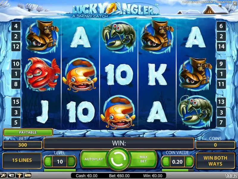 Main Screen Reels - Lucky Angler NetEnt Slots Game