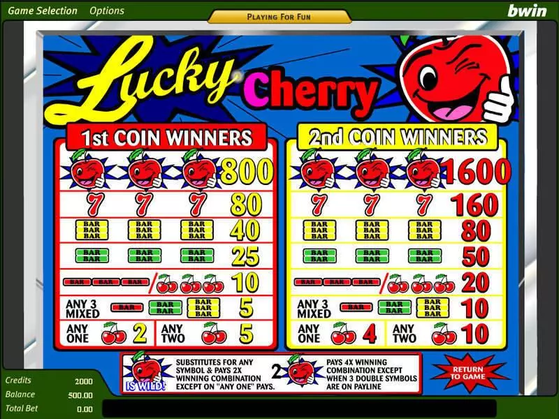 Info and Rules - Lucky Cherry Amaya Slots Game