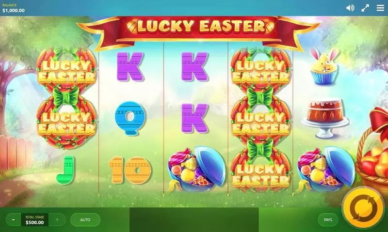 Main Screen Reels - Lucky Easter Red Tiger Gaming Slots Game
