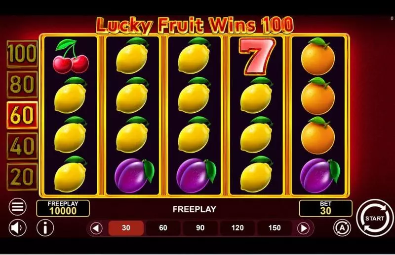 Main Screen Reels - LUCKY FRUIT WINS 100 1Spin4Win Slots Game