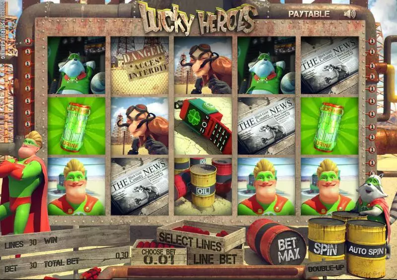Main Screen Reels - Lucky Heroes Sheriff Gaming Slots Game
