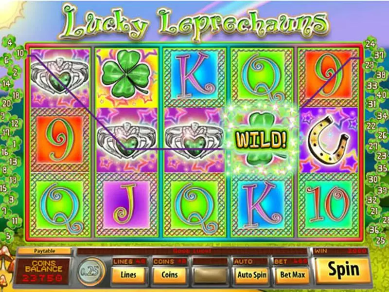 Main Screen Reels - Lucky Leprechauns Saucify Slots Game