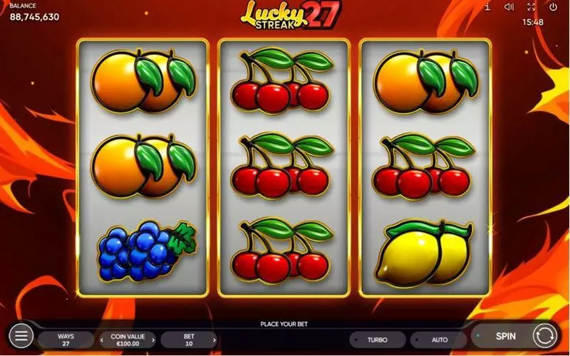 Main Screen Reels - Lucky Streak 27 Endorphina Slots Game